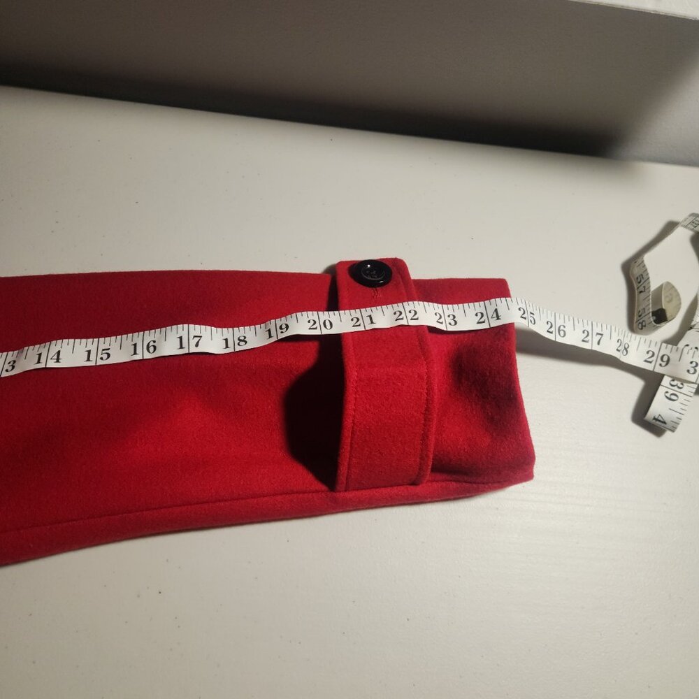 Roz & Ali Red Wool-Blend Coat Women’s 1X Classic Double-Breasted Preppy Casual - Picture 9 of 11